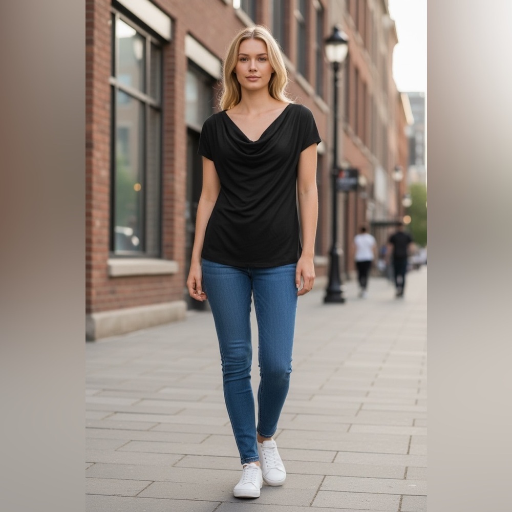 Banana Republic Black Cowl Neckline Tank Top